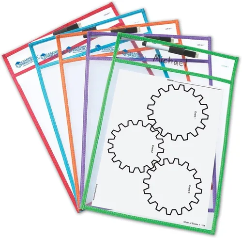 Vista 5 de Recursos de aprendizaje bolsillos para escribir y limpiar