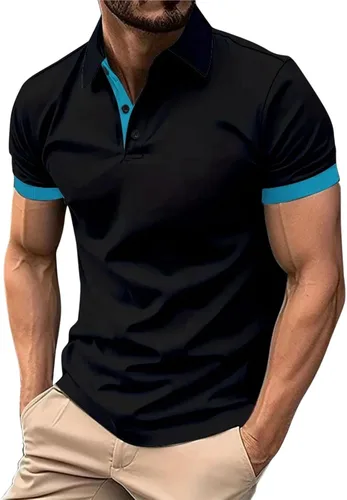 Vista 3 de Camisas polo para hombre, paquete de 3 camisetas de golf de talla grande, camisetas de manga corta para deportes al aire libre, camisetas lisas