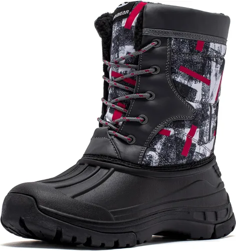 Vista 9 de Botas de nieve impermeables de invierno para niños con aislamiento para clima frío negro 7768