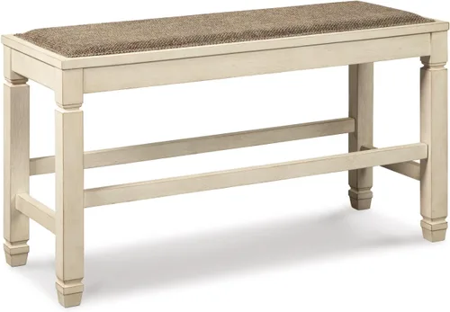 Vista 8 de Signature Design by Ashley Tyler Creek Urban Farmhouse - Banco de comedor tapizado con altura de mostrador, casi negro
