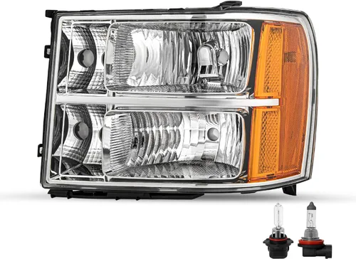Vista 11 de SOCKIR Conjunto de Faros Halógenos Bombillas Incluidas Compatible con GMC 2007-2013 Sierra 1500 / 2007-2014 2500HD 3500HD 09-13 Hybrid Lado