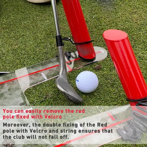 Vista 3 de Ayuda de entrenamiento de swing de golf, mejora tu swing gira y golpea la pelota de golf para practicar la línea recta de desvanecimiento y dibujo