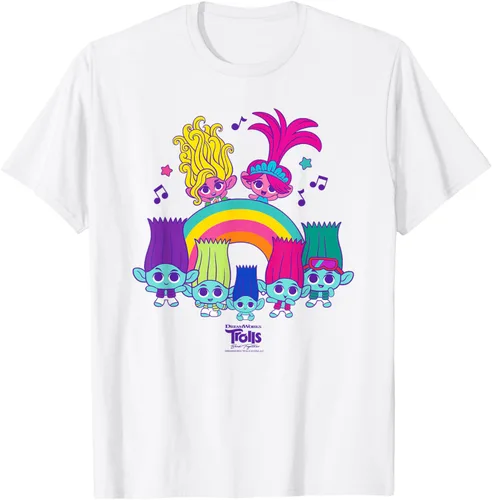 Vista 41 de Camiseta DreamWorks Trolls Band Together BroZone Poppy Viva Rainbow Negro