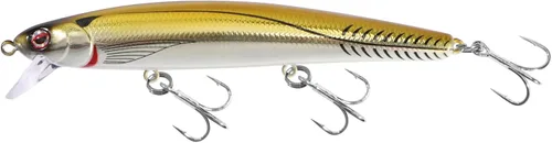 Vista 32 de LITTMA Señuelos de pesca de surf de California Señuelos de pesca de agua salada Jerkbait Crankbait Surf Minnow 110 - Sardina metálica Super Glow
