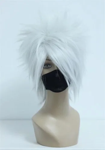 Vista 2 de COSPLAZA - Pelucas sintéticas blancas plateadas y de anime, para Halloween, cosplay Plateado