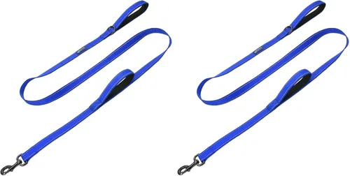Vista 9 de Max and Neo Correa de tráfico para perros de doble asa, reflectante, se dona al rescate de perros (azul, 4 pies)