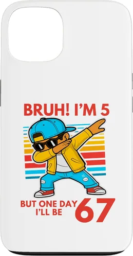 Vista 7 de Bruh I'm 5 But One-Day I'll Be 67 Retro 5th Birthday Kids Case for iPhone 17