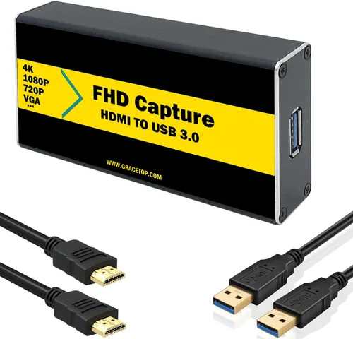 Vista 9 de Tarjeta de captura de video 4K 30FPS 1080P 60FPS a USB 3.0 con cable HDMI 4K HDMI a USB 3.0 para compatible con Windows, Linux, macOS, transmisión