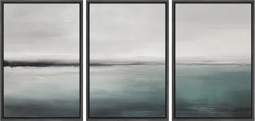 Vista 80 de wall26 Lienzo enmarcado para pared, juego de arte de acuarela pastel, paisaje rural, ilustraciones con formas abstractas, arte moderno, decorativo