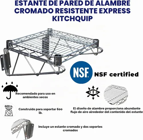 Vista 7 de Estante de pared de alambre cromado de 30 pulgadas