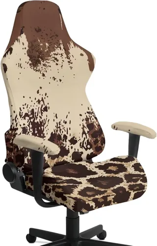 Vista 34 de Suobstales Aztec Leopard American Tribal Pattern Gaming Chair Cover Stretch Slipcover with Armrest Covers, Washable Elastic Protector Universal