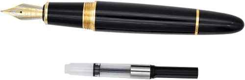 Vista 4 de Jinhao - Pluma estilográfica 159 negro lacado con borde dorado, dorado