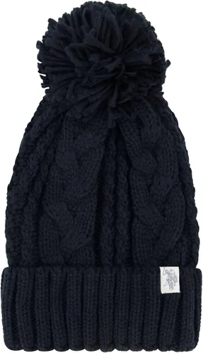 Vista 4 de U.S. Polo Assn. Beanie Hat and Scarf Set, Knit Winter Cap With Cable Iceland Pom and Infinity Scarf