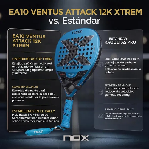 Vista 6 de NOX Pala de pádel EA10 Ventus Attack 12K Xtrem 2026
