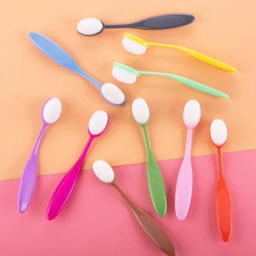 Vista 8 de Yoseng 10 pinceles de mezcla de tinta de colores para fabricación de tarjetas, manualidades de uso amplio surtido de papel Crafter mango de código