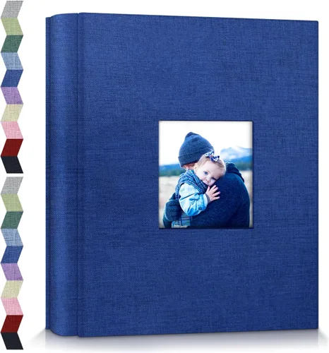 Vista 12 de popotop - Álbum de fotos 4x6 con 100 fotos, libros de fotos con 100 bolsillos verticales, cubierta de lino, álbumes para fotos familiares, de boda