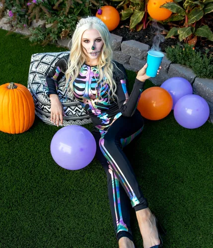 Vista 20 de Tipsy Elves Form Fitting & Flattering Skeleton Bodysuit for Halloween - Women's Skeleton Costume