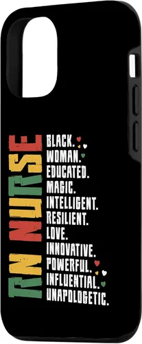 Vista 2 de iPhone 15 RN Enfermera Black History Enfermera Afro African Registered Enfermera Caso