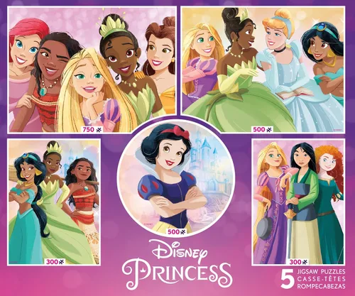 Vista 2 de Ceaco - Multipaquete 5 en 1 - Princesas Disney - (2) 300 piezas