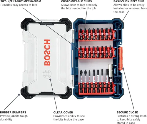 Vista 6 de BOSCH Kit combinado de taladro/destornillador inalámbrico de 12 V Max y destornillador de impacto con sistema de caja personalizada de atornillado