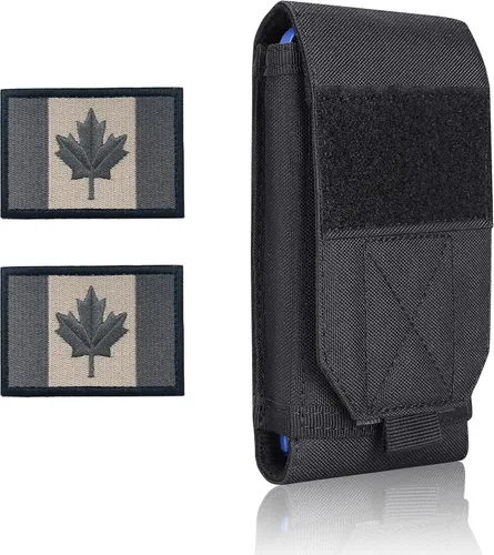 Vista 16 de Funda táctica negra Molle impermeable para teléfono celular, funda resistente para iPhone 11, 12, 13 Pro Max, menos de 6.7 pulgadas