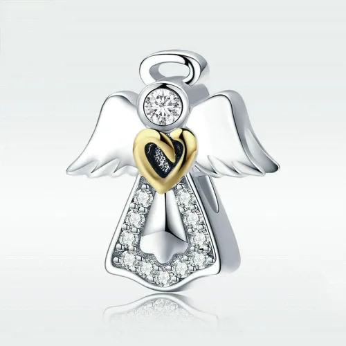 Vista 2 de LAMOONY Abalorio de girasol de plata de ley 925 con diseño de flor para pulsera Pandora