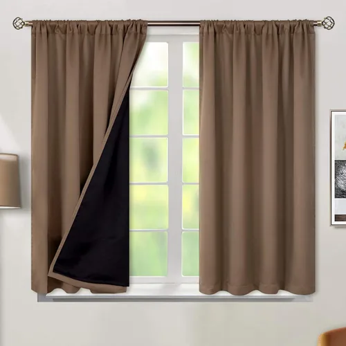 Vista 113 de BGment - Cortinas opacas para sala de estar de 63 pulgadas de largo, juego de 2 paneles, cortinas para oscurecer toda la habitación, cortinas