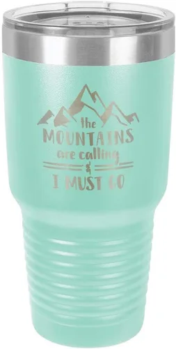 Vista 22 de Las motos están llamando y tengo que ir grabado 30 oz vaso de acero con recubrimiento de polvo grabado láser taza de viaje de camello polar sin BPA