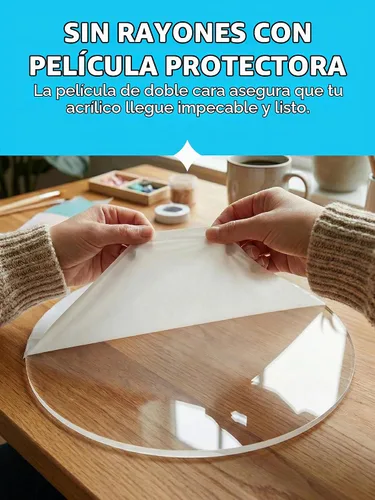 Vista 6 de Disco de acrílico transparente KastLite Círculo de plexiglás con grosor y diámetro personalizados Selección: 1/4" de grosor con diámetro