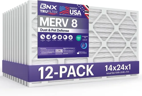 Vista 24 de BNX TruFilter - Filtro de aire MERV 8 de 10 x 10 x 1 pulgadas (paquete de 6) – Fabricado en Estados Unidos – Defensa contra polvo y mascotas