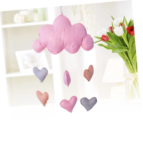 Vista 4 de DECHOUS 2 piezas colgante de gota de lluvia móvil nube lluvia decoración cuna para bebé niños decoración de bautizo para niño nube colgante