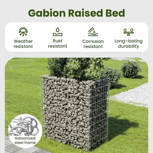 Vista 4 de vidaXL Gabion - Cama elevada de acero galvanizado 35.4"x19.7"x39.4