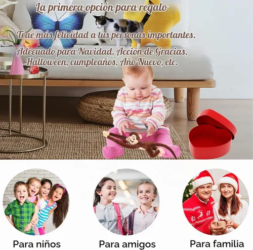 Vista 6 de zhidiloveyou 4 piezas de peluche de mono colgante de peluche lindo marrón