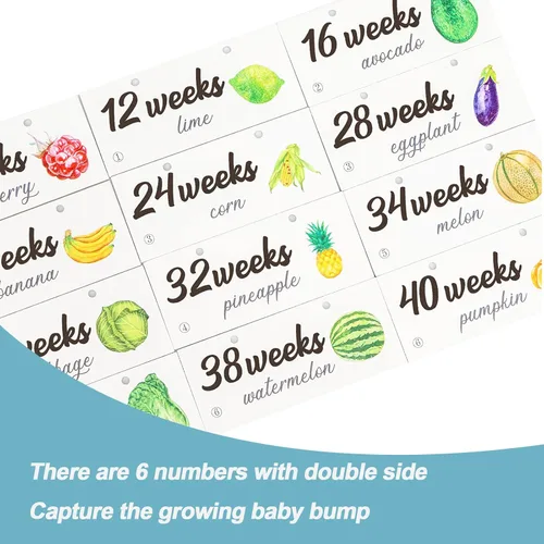 Vista 2 de Marco de fotos de ultrasonido – Baby Bump Weekly Fruit and Veggie Pregnancy Tracker, marco de fotos de sonograma, esperando que los padres sean un