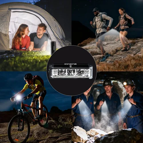 Vista 7 de Suruid Luz LED súper brillante para bicicleta, faro de bicicleta recargable USB, faro de bicicleta impermeable, faro de bicicleta impermeable, luz
