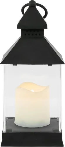Vista 3 de Linterna de vela con vela LED sin llama - 9.5" - Negro