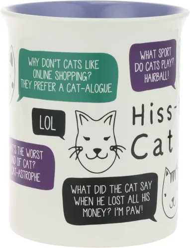 Vista 2 de Enesco Our Name is Mud Pets Hiss-Terical Cat Jokes - Taza de café, 16 onzas, multicolor