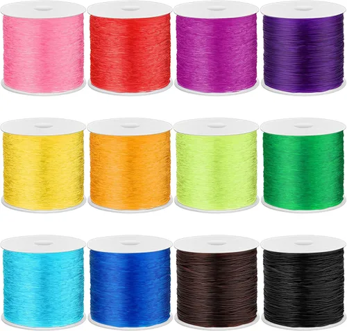 Vista 7 de Paxcoo Cuerda elástica de 0.031 in, cuerda elástica de cristal para pulseras, cuentas y fabricación de joyas (393.7 ft)