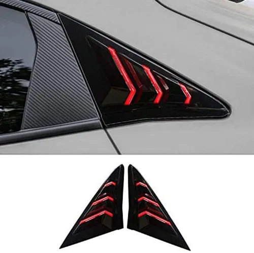 Vista 10 de Persianas laterales de ABS para ventana trasera de aire, para Honda Civic Hatchback Tipo R 2016 2017 2018 2019 2020 2021 (negro brillante)