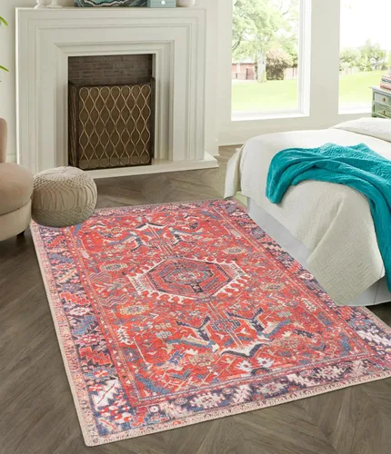 Vista 227 de GLN Rugs Traditional Collection - Alfombra de felpilla lavable a máquina, tradicional lavable, antideslizante, alfombra de felpilla de pelo corto