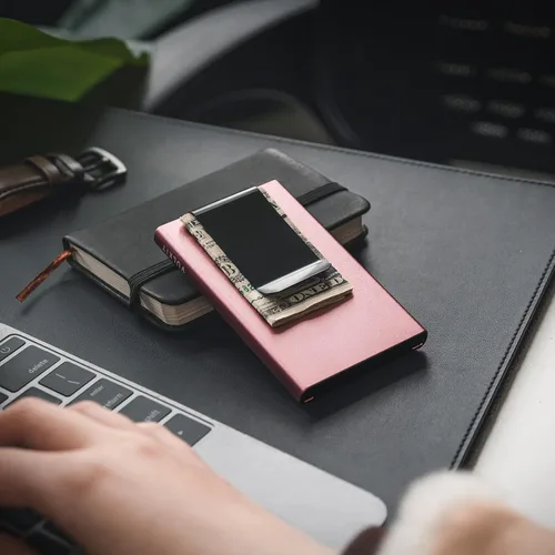 Vista 46 de VULKIT Cartera delgada minimalista para tarjetas VC500 VC500C, Rosado, Minimalista