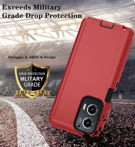 Vista 5 de Qinmay Funda para Motorola Moto G Stylus 5G 2024 con protector de pantalla HD, resistente, a prueba de golpes y caídas, funda de 3 capas para Moto G