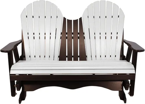 Vista 52 de Silla mecedora Aruba Adirondack de 2 pies, fabricada en Amish, madera de polietileno para exteriores, accesorios de acero inoxidable, fabricada