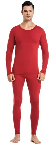 Vista 8 de PISIQI - Conjunto de ropa interior térmica para hombre, pantalones largos ultra suaves con forro polar, capa base, abrigado para invierno, adecuado