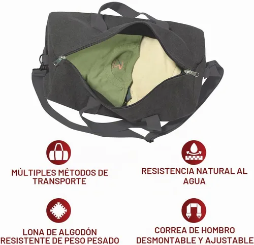 Vista 8 de Rothco Bolsa de Lona de Servicio Pesado para el Hombro Tipo Duffle - Bolsa Resistente de Equipo de Gimnasio y Viaje Gris carbón