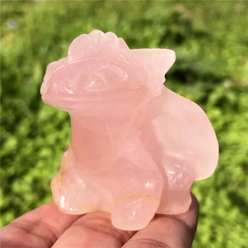 Vista 13 de Estatua de cráneo sin dientes de 2" de cristales curativos y piedras Reiki, escultura de animal tallada a mano, figuritas de dragón volador