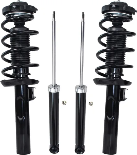 Vista 100 de Detroit Axle - Kit de amortiguadores de 4 puntales para Ford Escape 14-19, 2 puntales delanteros con resorte helicoidal 2 amortiguadores traseros