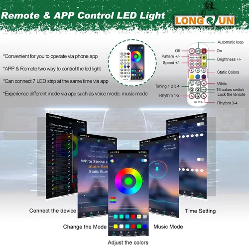 Vista 4 de Fuente de piscina al aire libre LONGRUN con control de aplicación, desagüe de cascada, luz LED multicolor, kit de fuentes de cascada de agua Gris