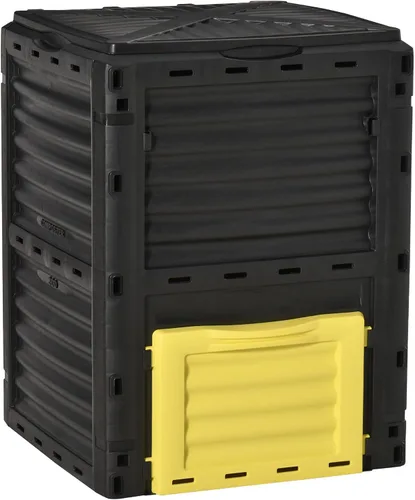 Vista 11 de Contenedor de compostaje para exteriores, 43 galones de doble cámara con puertas correderas, vaso de compostaje grande, contenedor de abono
