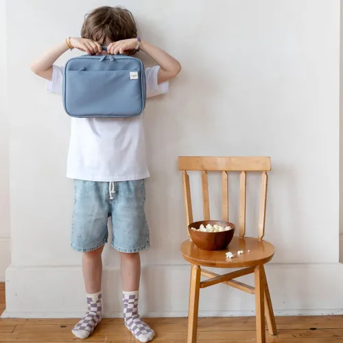 Vista 7 de 3 Sprouts Lonchera para niños, niños y niñas, lonchera aislada para niños y niñas, perfecta para la escuela y los viajes, Loncheras para niños y Azul